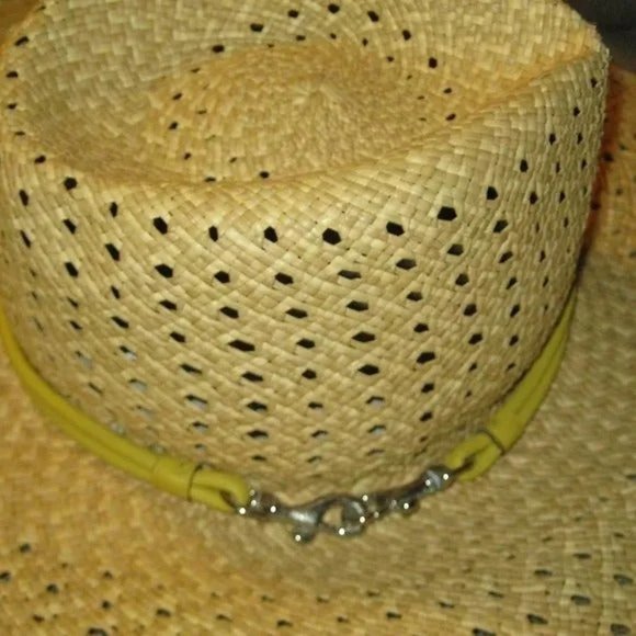 ❤️New COACH Large Brim Raffia Straw Hat Yellow Accent main image 7